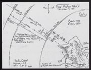 Hand-drawn maps of the attack on Pearl Harbor 